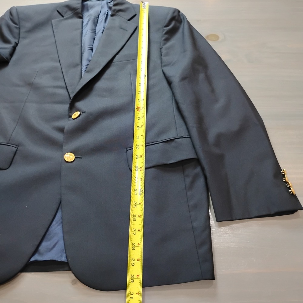 Brooks Brothers Madison Loro Piana Italy Wool 39R Gold Crested Buttons Blazer - Picture 8 of 16